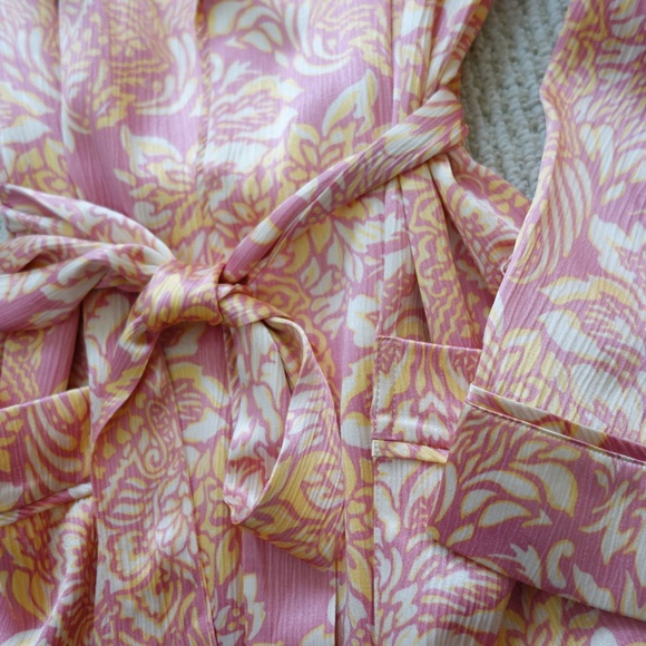 Alexis Pink and Gold Satin Robe - Picture 8 of 10